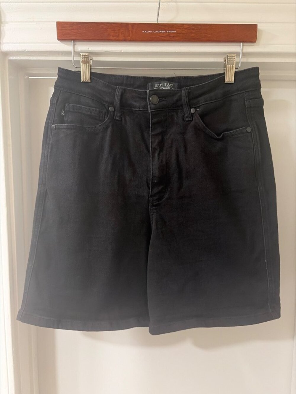 Judy Blue High Rise 7" Inseam Stretch Shorts Black Size XL Casual Summer